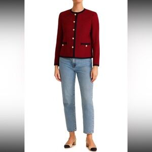 Vintage Hong Kong Red Houndstooth Jacket Size S